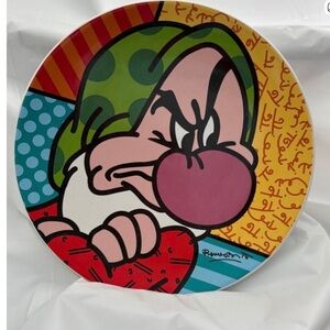 Disney Britto Grumpy Plate 8.5” 2011 Pop Art Collectible Dish